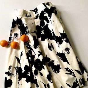 Black and cream midi skirt from Zara